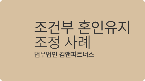 대구가정법원 조건부 혼인유지 조정 사례 | 부정행위 재발 약정