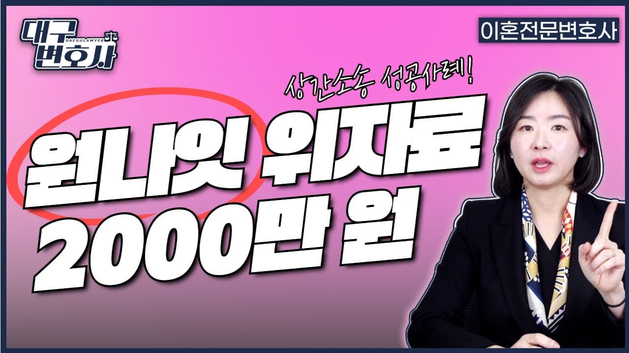 하룻밤 불장난, 위자료 2천만원 — 1회 성관계 부정행위 판례와 법적 대응
