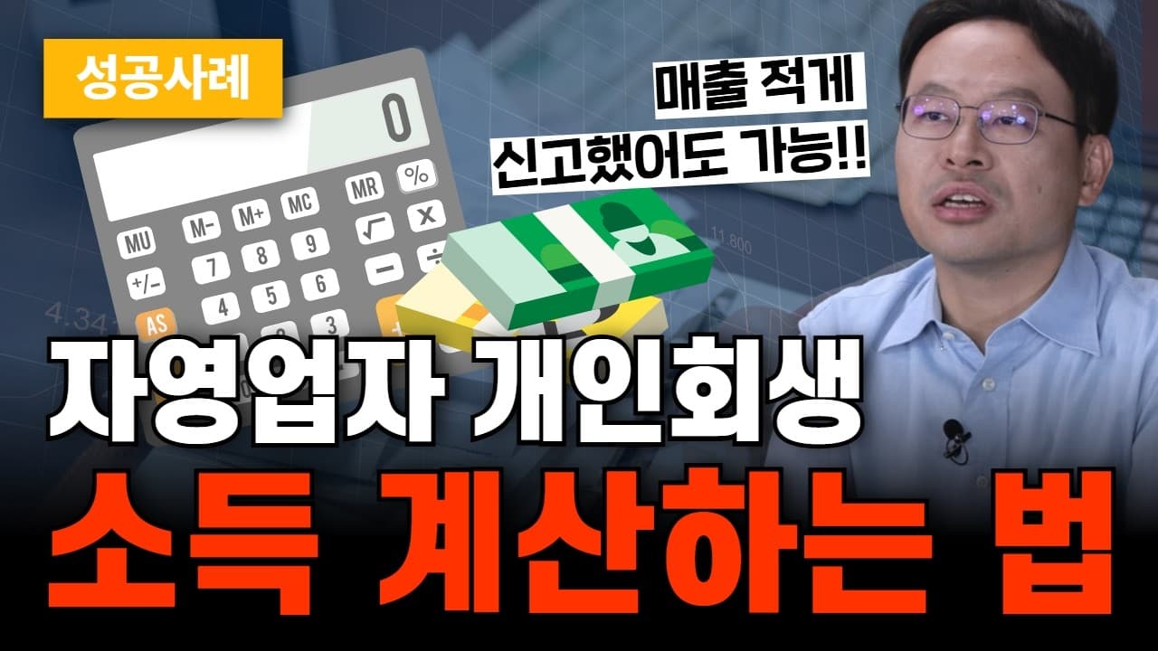 자영업자 개인회생 소득계산, 신고 소득 연 1,340만 원으로도 개시결정 받은 방법 (성공사례)